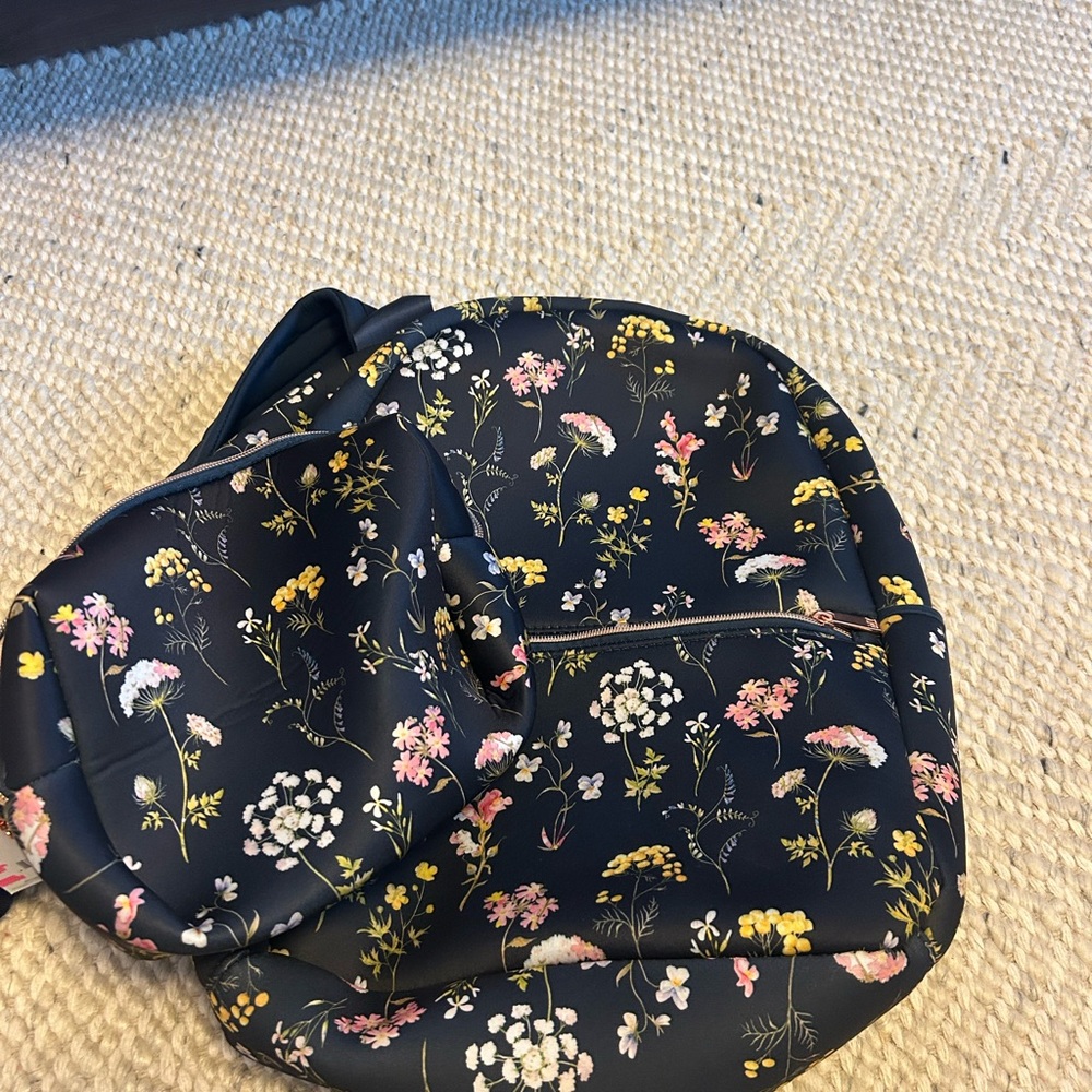 MyTagalong - Floral Women's Backpack and Matching Small Pouch - New